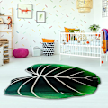 Miniatyrbilde 5 av 5: Kastteppe for sofa, grønt bladformet, supermyk plysjflanell, komfortabel, tykke tepper og pledd, dekorativt for sofa, seng, 150 x 220 cm