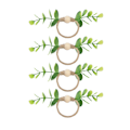 Miniatyrbilde 2 av 8: 4 stk Serviettringer Enkle Dekorative Håndverk Blad Blomst Serviettringer til Bryllup Nyttårspartier 6632
