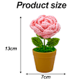 Miniatyrbillede 3 af 5: Mode Pink Rose Potteplante Kunstig Potteplante Faux Planter til Bord Skrivebord Hjem Kunstig Potteplante Faux Planter