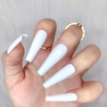 Miniatyrbillede 5 af 6: 24 stk. Dyb Nude Ren Farve Ballerina Lang Kiste Glansende Falske Negle Tryk på Negle Falske Spidser Manicure til Kvinder og Piger