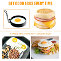 Miniatyrbild 5 av 6: Äggringar, Pannkaksform i rostfritt stål för perfekt formade ägg, Non-stick äggringar för frukostmackor och mer, Mångsidig matlagning