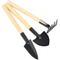 Miniatyrbild 1 av 5: Trädgårdsredskapsset med järnhuvud, planteringsspade i massivt trä för alla åldrar, inklusive barns lärande i trädgårdsarbete hemma, krukväxter, plantor