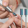 Miniatyrbild 6 av 8: 7 st nagelborrbitar för akrylnaglar, professionellt litet nagelborrbitset i volframkarbid för gelnaglar och nagelband