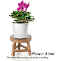 Miniatyrbild 4 av 5: Liten träväxtpall - Rund träblomkruka stativ - Inomhus utomhus - Modern inredning (1)