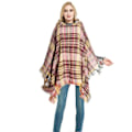 Miniatyrbilde 4 av 5: Dame Plaid Hetteskjerf Kappe Teppe Poncho Hetteskjerf