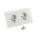 Miniatyrbilde 1 av 5: 1 stk Fransk Standard Veggkontakt, Hvit PC Materiale Panel AC 110~250V, 16A 2 Veis