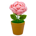 Miniatyrbillede 1 af 5: Mode Pink Rose Potteplante Kunstig Potteplante Faux Planter til Bord Skrivebord Hjem Kunstig Potteplante Faux Planter