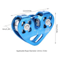 Pikkukuva 5 / 8: Hihnapyörä Tandem Speed Dual Trolley Pelastus Kiipeily Dual Pulley
