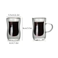 Miniatyrbilde 4 av 5: Dobbelt Isolerende Glass Kaffe Kanne, Klar Kaffe Kanne, 80ml, Isolerende Klar Kaffe Kanne for Cappuccino, Latte, Drikker, Espresso, (Uten Håndtak)
