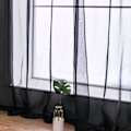 Miniatyrbilde 6 av 8: Voile Gardin Transparent Gardin i Ensfarget Stangedesign