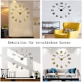 Miniatyrbild 5 av 5: 3D DIY Väggklocka Kit, Ramlös Kvarts Klocka Med Spegelyta Effekt Och Tyst Urverk För Heminredning