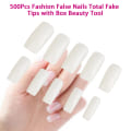 Miniatyrbilde 2 av 6: Naturlige Kiste Falske Negl - 500 stk Korte Ballerina Akrylnegl Full Dekning Ballet Form Kunstige Falske Negltips 10 Størrelser