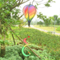Miniatyrbillede 4 af 8: Regnbue varmluftballon vindstribe lysende roterende farverig