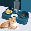 Miniatyrbilde 5 av 5: Katteskåler, Dyreskål, Dyreskål, Katteskål for Vann og Mat 3 i 1 Automatisk Vannutdeler Perfekt Tiltbar Beskyttende Hals for Katt og Hund (Blå)
