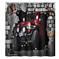 Miniatyrbild 1 av 6: Bilar Duschdraperi, Graffiti Presenterad Grafisk Krock