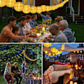 Miniatyrbild 6 av 6: Lyktljusslinga: Soldrivna flerfärgade lyktor, energieffektiv belysning för trädgårdar, uteplatser, jul, julgranar, helgdagar, fester