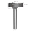 Miniatyrbillede 1 af 2: T-Formet Fræserbit 45# Kulstofstål 3-Skærende med Legeringsskærekrop 6mm Skaft Træbearbejdningsværktøj 6mm Skaft