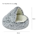 Pikkukuva 2 / 5: Talvinen lämmin puoliksi suljettu lemmikkivuode 40cm Gradient Gray lyhyt nukka
