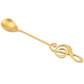 Miniatyrbillede 2 af 5: Dessert Ske Dessert Ske med Musiknote i Rustfrit Stål (Guld)