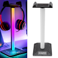Miniatyrbild 1 av 8: RGB Gaming Headset Stativ Typ C USB LED Hörlurar Hållare för Skrivbord Desktop Stämningsbelysning