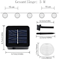 Miniatyrbild 2 av 6: Lyktljusslinga: Soldrivna flerfärgade lyktor, energieffektiv belysning för trädgårdar, uteplatser, jul, julgranar, helgdagar, fester