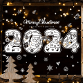 Miniatyrbild 5 av 8: 1 set jul vinter fönsterdekaler 2024, julren