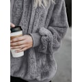 Miniatyrbillede 3 af 5: Dame Fuzzy Hoodies Trøje Cozy Oversized Lommer Hætte