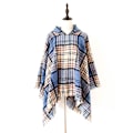Miniatyrbillede 1 af 5: Dame Plaid Hætte Kappe Sjal Tæppe Poncho Hætte Kappe