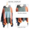 Miniatyrbilde 3 av 6: Dame Plaid Hetteskjerf Kappe Teppe Poncho Hetteskjerf