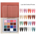 Miniatyrbild 6 av 7: Nagelpulverset, 16 färger pigment solid iriserande neon manikyr glitter hem DIY salong naglar