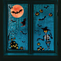 Pikkukuva 4 / 7: 2 sarjaa Halloween-aiheisia seinätarroja: Punainen kuu, lepakko, linna, kurpitsa, haamu, luuranko