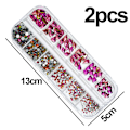 Miniatyrbillede 2 af 5: Neglekunst Rhinestones Kit, Krystaller AB Rhinestones til Negle, Multiformer Flatback Neglesteene