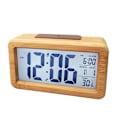 Miniatyrbild 1 av 6: Tystgående Digital Väckarklocka i Trä, Gradvis Ringsignal för Mjuk Uppvakning, Temperaturvisning för Väderkännedom, Massiv Trädesign för Alla