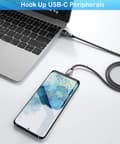 Pikkukuva 2 / 5: 4 kpl USB C Naaras - USB A Uros -sovitin, Type C -virtalaturikaapeli