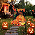 Miniatyrbilde 5 av 6: Vertikal flagg med Halloween-gresskar - 12 x 18 tommer