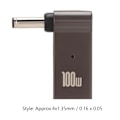 Miniatyrbillede 6 af 8: Laptop Oplader Adapter Type C Hun til DC Han PD Hurtigopladning Aluminium Legering 100W Opladningsadapter 4x1.35mm