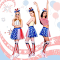 Miniatyrbild 3 av 6: Patriotiska kostymtillbehör set för 4 juli självständighet