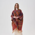 Miniatyrbillede 5 af 5: Dame Shawl Wrap Poncho Åben Front Shawl til Efterår Vinter