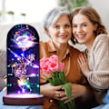 Miniatyrbild 7 av 7: Lysande Ros i Glaskupol, Symbol för Evig Kärlek Kristallklar Glaskupol, Batteriladdningsbar Gåva för Flera Tillfällen För Kvinnor Som Värdesätter Lyxiga Gåvor