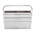 Miniatyrbillede 2 af 8: Cantilever Værktøjskasse Metal Foldbar Bærbar Autovedligeholdelse Opbevaring Organizer Rustfrit Stål 3 Lag 5 Bakker 460