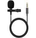 Lavalier Mikrofon, Lavalier Mikrofon til Mobiltelefon og PC, Clip-on Mikrofon med 1,5 m Forlængerkabel, Perfekt til K Lied, Interview, Vlog,