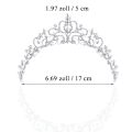 Miniatyrbilde 2 av 6: Bryllupskrone og tiara med krystaller for brudens hårtilbehør Sølv Hjerte Tiara for kvinner og jenter