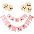 Miniatyrbillede 1 af 6: Fødselsdagsbannere, Happy Birthday Banner og 5 stk. Konfettiballoner