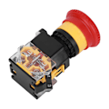 Miniatyrbillede 1 af 2: 3 stk. Nødstop Trykkon/Af-kontakt Industrielle Dele Teknikplast 440V 10A 22mm