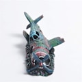 Miniatyrbillede 3 af 7: Harpiks Akvarium Militær Thunderbolt Jagerfly Vrag Akvarium Fiskekum Ornament Dekoration