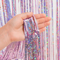 Miniatyrbild 3 av 6: Flerfärgade Återanvändbara Fransgardiner, Glänsande Yta Glitter Metallisk Folie för Minnesvärda Sammankomster (2 ST)