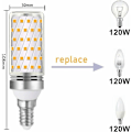 Miniatyrbild 3 av 5: E14 LED-lampa, energibesparande icke-dimbar 16W LED-lampa, motsvarande 100W halogen, varmvita 3000K glödlampor för sovrum och kökskrona,