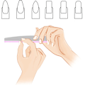 Miniatyrbild 6 av 8: Paket med 10 nagelfiler för gelnaglar, professionella nagelfilar 100/180, filar för gelnaglar, nagelbuffertblock, dubbelsidig nagelfil, professionell,