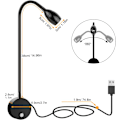 Miniatyrbild 2 av 5: Tålig LED-läsvägglampa med metallkropp, Innovativ design justerbar färgtemperatur för sovrum, kontor, barnrum (360°, 38cm flexibel