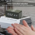 Miniatyrbild 3 av 5: Träklocka kreativ LED digital multifunktionell smart trådlös laddning, tillverkad av akryl
